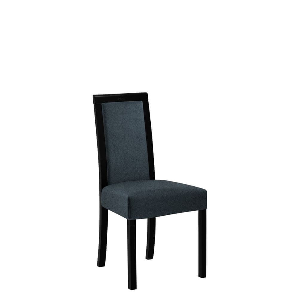 Veneti Jedálenská stolička s látkovým poťahom ENELI 3 - čierna / námornícka modrá